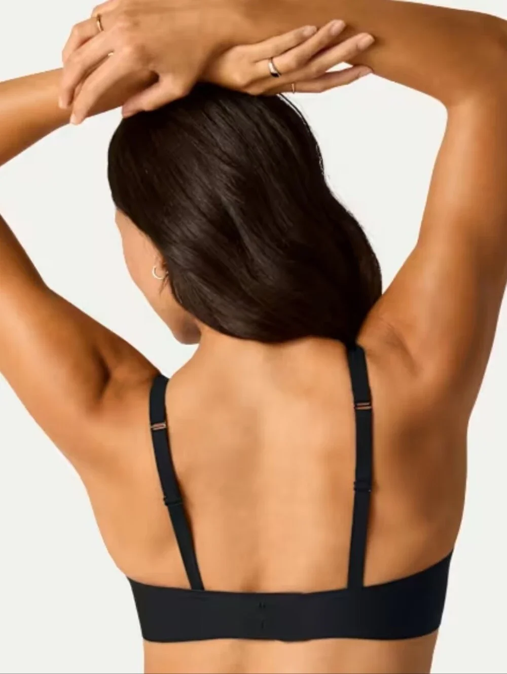 Bombas No Show Plunge Wireless Padless Black Bralette Size S